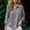 A774 Gray, variant on Linen Blouse for Women V Neck Notch Collar Three Quarter Sleeve Casual Loose Fit Solid Textured Fabric Soft Breathable Officewear Tunic Top