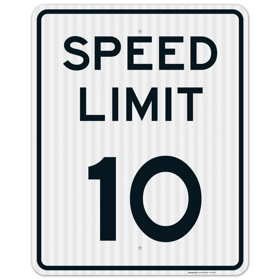Speed Limit 10 MPH Sign,