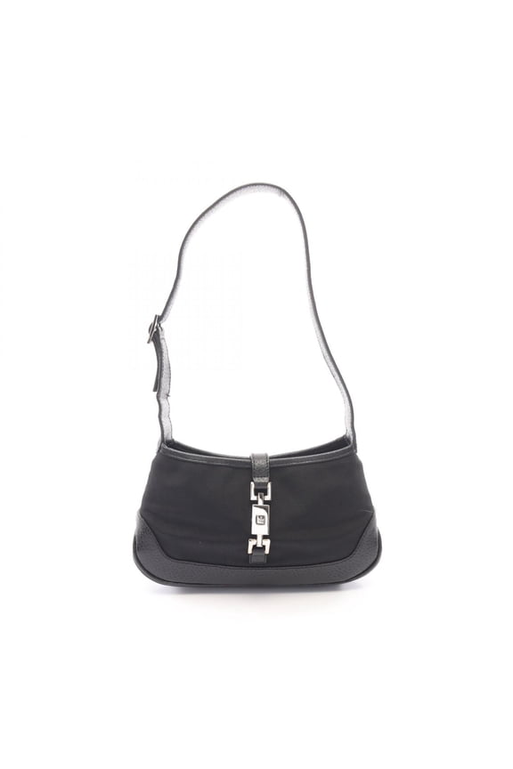 Pre-Owned Gucci Jackie Shoulder Bag/Handbag, Canvas and Leather, Women's, Black, 0072039