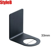 Stainless Steel Wall Mounted Hand Sanitizer Holder Soap Dispenser - Adhesive Wall Mounted Bottle Holder Shampoo Holder Hanger Dispenser Holder Hook for Kitchen Bathroom - 33mm (Black)