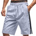 thumbnail image 3 of DDAPJ pyju Birthday Gifts! Mens Trendy Athletic Shorts Side Zipper Casual Sweat Shorts Lightweight Drawstring Twill Summer Short Pants with Pockets Light Blue S, 3 of 9