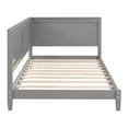 thumbnail image 4 of Twin Size Daybed, Wood Low Bed Sofa Bed Frame with Headboard and Sideboard, Floor Bed with Slats Support for Kids Room, Bedroom, Living Room, Dual-use Modern Sofa Bed for Teens Adults, Gray, 4 of 8