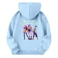 thumbnail image 5 of Moonsky Sudadera con capucha y cordón HUNTRX, estampado de grupo de chicas coreanas, jersey corto, suave y cómodo, top de manga larga para primavera y otoño. Azul claro 150, 5 of 5