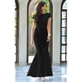 thumbnail image 3 of KOH KOH Long Cap Short Sleeve Flowy Fishtail Wedding Party Evening Prom Gala Cocktail Bridesmaid Full Floor Length Tube Formal Maxi Dress Gown For Women Black X-Large US 14-16 NT165, 3 of 6