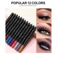 thumbnail image 5 of Lápiz de sombra de ojos brillante de larga duración para mujer, pigmento azul, marrón, negro, delineador de ojos, maquillaje de moda, 12 colores( 10, 5 of 5