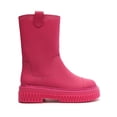 thumbnail image 3 of Schutz Jacy Hot Pink Pull On Mid Calf Lug Sole Moto Fashion Bootie Ankle Boots (Hot Pink, 7.5), 3 of 6