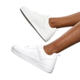 thumbnail image 6 of LUCKY STEP Fashion Faux Leather Sneakers Low Top Lace Up Casual Shoes,All white,Womens, 6 of 6