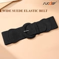 thumbnail image 4 of SUOSDEY Women's Elastic Wide Belt Suede Stretchy Wasit Belt for Dresses,Black, 4 of 6