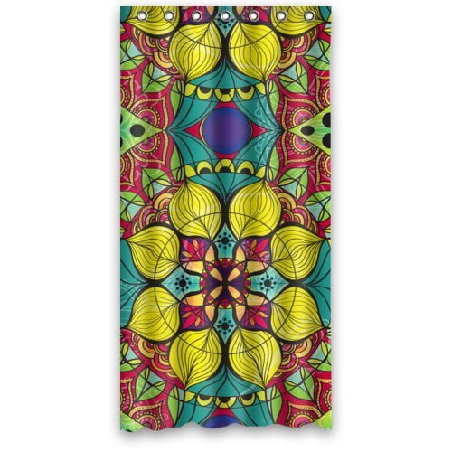 EREHome Coloring Mandalas Picture Shower Curtain Polyester Fabric Bathroom Decorative Curtain Size 36x72 Inches
