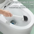 thumbnail image 4 of Toilet Brush Cleaning Supplies Household Cleaning Set Punch-free Wall-mounted Silicone Long Handle Wash Toilet Brush, 4 of 5