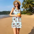 thumbnail image 3 of JUNZAN Robes d'Été Imprimé Chiens Carlin Mignon pour Femmes 2025, Robes Sans Manches Décontractées Col Rond avec Poches, 3 of 7