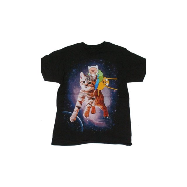 Camiseta para hombre inspirada en Hora de Aventuras - Diseño de Finn y Jake en el Espacio, 100 % algodón, cómoda y moderna.