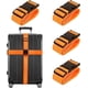thumbnail image 1 of Set de 4 Correas de Equipaje para Maletas Ajustable, Cinturón para Maletas de Viaje de 1.8 Metros de Fácil Identificación, Accesorios de Viaje (Naranja), 1 of 5