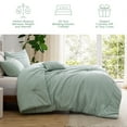thumbnail image 3 of Queen Comforter Set, 4 Pieces Soft Pinch Pleat Sage Green Bedding Set for All Season, 3 of 6