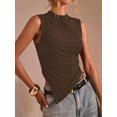 thumbnail image 4 of Women'S Sleeveless Tank Tops Slim Fitted Shirts Casual Going Out Clothes Brown M, 4 of 9