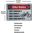 thumbnail image 2 of Bike Rules Don't Borrow It Don't Move It Don't Touch It Don't Even Look at It Sign Metal Tin Sign, Bicycle Poster for Home Office Restaurants Cafes Pub Man Cave Wall Decor Sign 12x8 Inch, 2 of 4