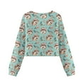 thumbnail image 2 of Xoenoiee Hedgehog Flower Print Round Neck Shirts for Kid Girls Cute Pullover T-Shirt Tees Long Sleeve Sweatshirt Casual Crop Tops Fall Outfit, 7-8 Years, 2 of 7
