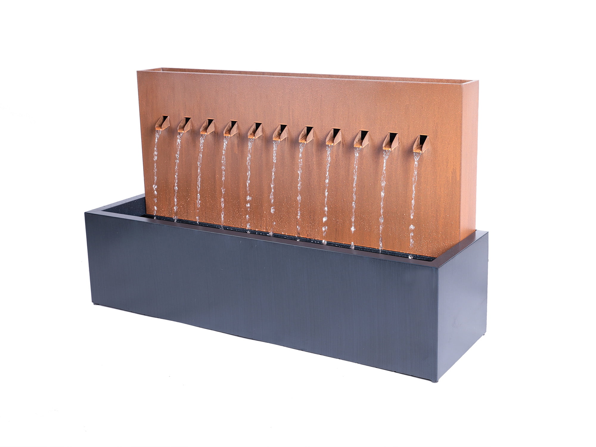 3.25' Bronze and Gray Two-toned Zinc Metal Fountain with Planter