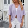 thumbnail image 2 of Womens Shirts Summer Mid Sleeve Solid Color Casual Loose T Shirt Top Womens Tops, 2 of 5