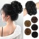thumbnail image 1 of HMD cabello humano moño desordenado extensiones de cabello humano desordenado rosa moño pieza de pelo rizado moño con banda elástica extensiones de pelo despeinado Updo postizos para mujeres (negro, 1 of 5