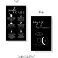 thumbnail image 4 of Crafters Cup Wax Melt Care Instruction Card  50 Pack  2x3.5 inch inch Business Card Size  Handmade Wax Melt Black with White Design, Black, White, 3.5 x 2 inches, 4 of 9