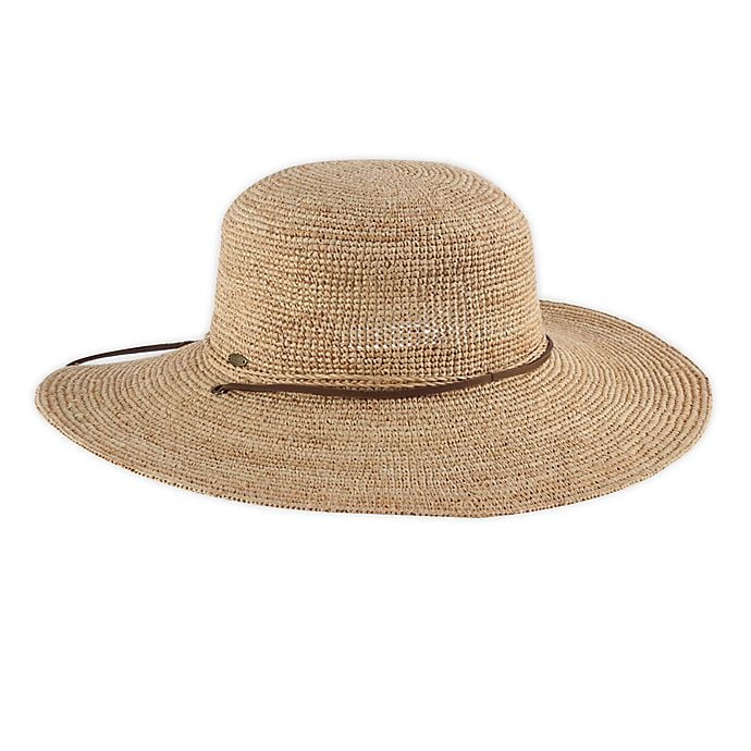 Scala Unisex Crochet Raffia Straw Hat 
