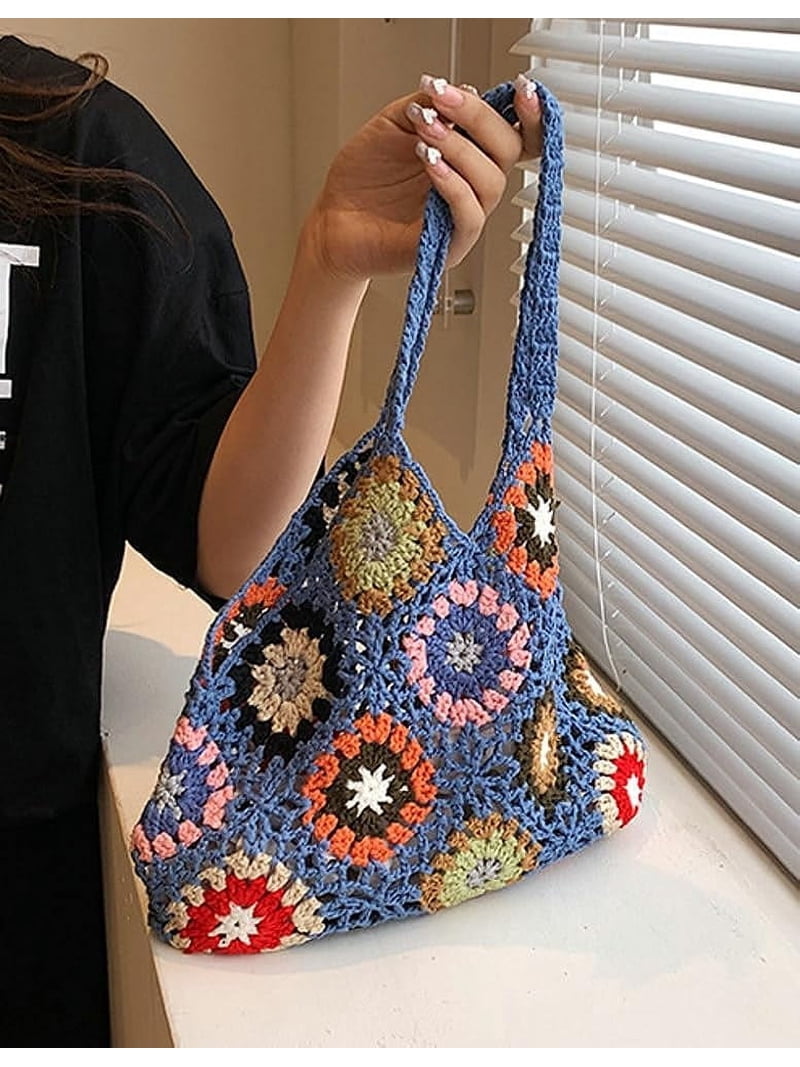 Kukuzhu Cute Floral Knitted Shoulder Bag Women Fairy Y2k  display picture 1