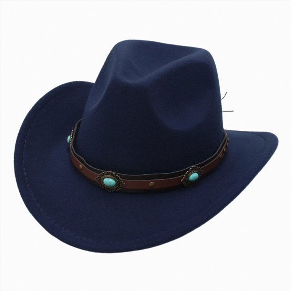 CAUYDY Sizes 6 7 8 9 10 Years Kid Western Cowboy Hat for Boy Girl Wide Brim Beach Cowgirl Hat 1-5T Toddler Baby Sun Hats 11-15 Youth Hats Sizes 3-8 Years,Navy