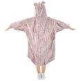 thumbnail image 2 of Wearable Blanket with Sleeves and Pocket Oversized Hooded Sweatshirt 3-14 YR Light Pink Tassels M, 2 of 7