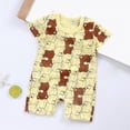 thumbnail image 2 of HCNTES Child Baby Boys Girls Unisex Short Sleeve Romper Bodysuit One-Piece Infant Kids Cute Sleepwear Pajamas Dailywear for Spring and Summer(L01-Yellow,0-6 Months), 2 of 4