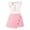Red, variant on Girls 2 Piece Outfit Square Neck Flutter Sleeve Top and Pink Skirt Set Sweet Cute Two Piece Set for Summer Casual Daily Wear
