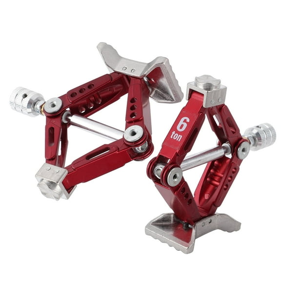 Jack Stands, 2Pcs Metal Universal Adjustable Lifting Jack Accessory for 1/10 RC Car Red,Alleviate Jack Hoisting Sinkage,