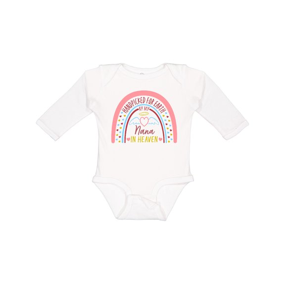Inktastic Handpicked for Earth by My Nana in Heaven Rainbow Boys or Girls Long Sleeve Baby Bodysuit
