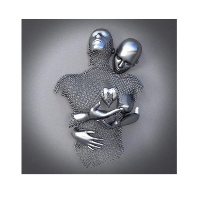 Corazón Arte Moderno Decorativo Metal Figura Estatua Arte Lienzo Pintura Colgante De Pared Sin Marco Decoración De La Habitación Cateissary HA045134-03