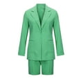 thumbnail image 5 of Chbgutlmr 2 Piece Sets for Women Dressy Long Sleeve Open Front Blazer with Shorts Business Casual Suits Set, 5 of 9