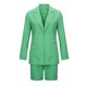 thumbnail image 5 of Traje de negocios para mujer Trajes de 2 piezas Abrigos con cuello vuelto de manga larga Tops Conjuntos de pantalones cortos sólidos Pompotops qwe23533, 5 of 9