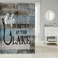 thumbnail image 2 of Erosebridal Lake House Bathroom Curtain 72x72, Rustic Lodge Cabin Farmhouse Bathroom Decor, Teal, 2 of 5