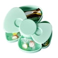thumbnail image 2 of Caja de almacenamiento de joyería giratoria de doble capa, pequeña bandeja de joyería, caja con lazo, caja de almacenamiento de pendientes de joyería para mujer, verde, 2 of 8