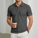 thumbnail image 2 of Mens Casual Manga Corta Botón Abajo Camisas de Color Sólido Turndown Cuello Blusa, Suelto Ajuste Superior para el Verano, 2 of 6
