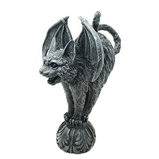 Gothic Horned Bat Cat Gargoyle Bast Figurine Small Mythical Fantasy Decor  Statue