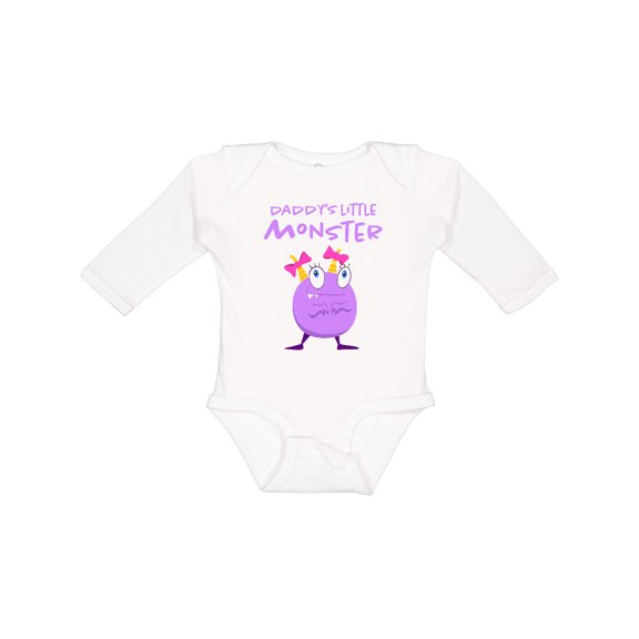 Inktastic Daddy's Little Monster Girls Long Sleeve Baby Bodysuit