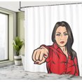 thumbnail image 4 of Ambesonne Girl Power Shower Curtain, Woman Pointing Finger, 69"Wx75"L, Brown Beige Vermilion, 4 of 4