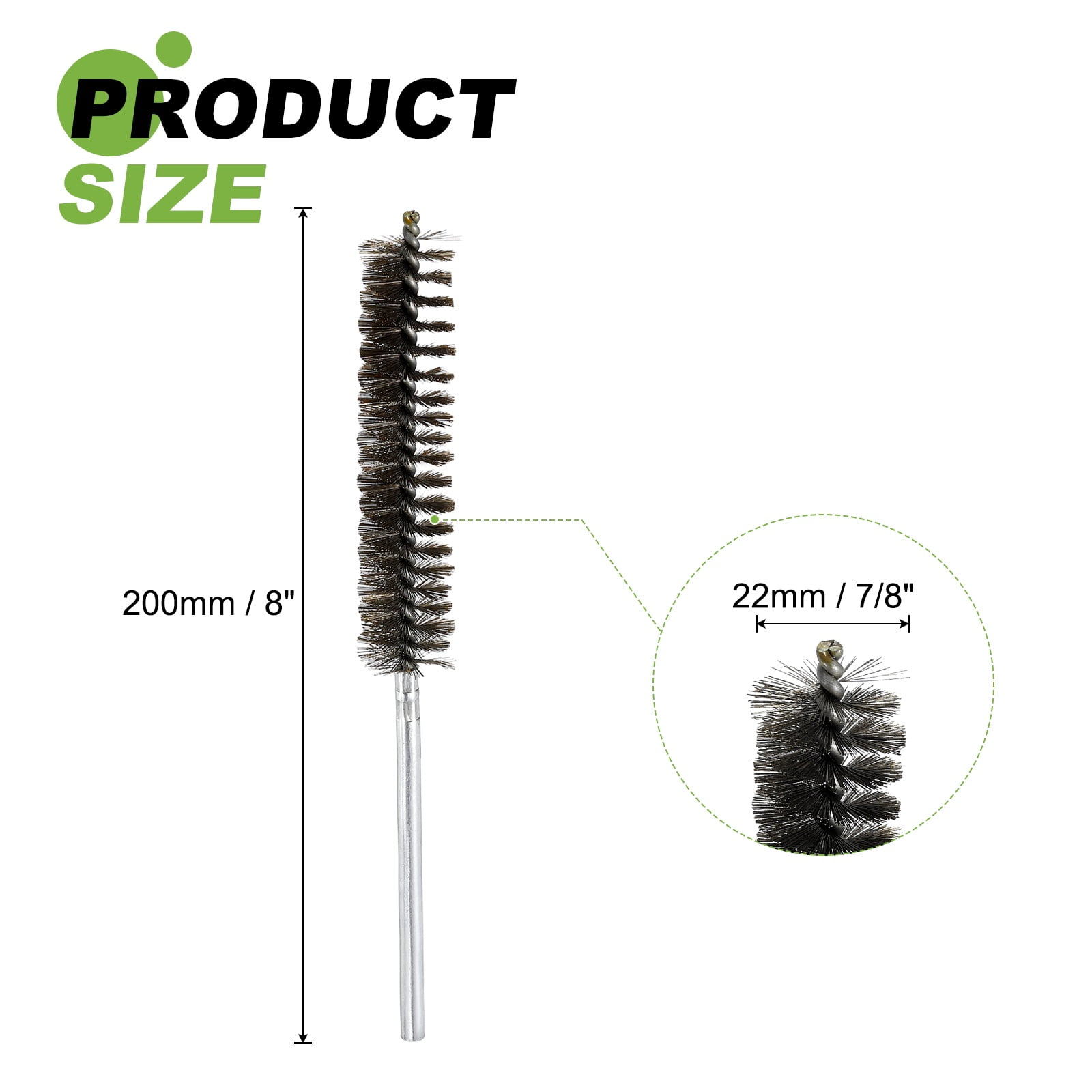 6pcs Pipe Cleaners Brush Set 0.87 Inch Stainless Steel Bristles Cleaning Brush with Ergonomic Handle for Bottles Straws Pipes Keyboards Tubes, Silver