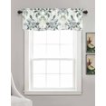 thumbnail image 3 of Spring Botanical Kitchen Valances for Windows Farmhouse Linen Window Valance Curtain for Living Room Window Treatment Eucalyptus Leaves Teal Floral Summer Valance Rod Pocket Topper, 42 x 12 Inch, 3 of 6