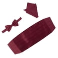 thumbnail image 1 of serony 3 Pcs Nœud Papillon en Satin pour Homme Cummerbund Mouchoir Rouge Vin, 1 of 9