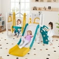 thumbnail image 4 of Costway 7-in-1 Toddler Slide & Swing Set Indoor Playground for Kids Age 1-3 Years Old Yellow+Green, 4 of 10