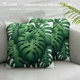 thumbnail image 3 of Leisuo Ropical Green Leaves Summer Palm Leaf Pillow Case - Soft Pillowcase Durable Easy Care Decorative Bed Pillow Protectors Covers for Skin and Hair, 3 of 5