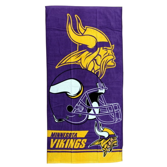 Luxurious - Licensed Football Team Minnesota Sports - 100% Cotton Velour Beach Towel – Soft, Absorbent, and Stylish!