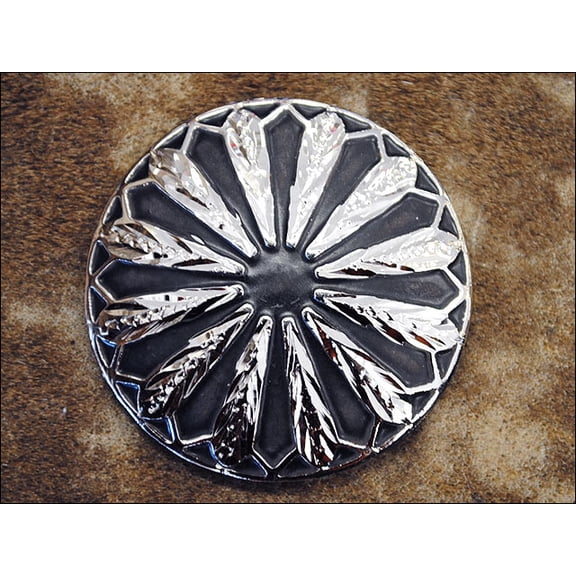 HILASON 1.25 INCH BLACK SILVER PARACHUTE CONCHO HEADSTALL SADDLE COWGIRL