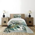 thumbnail image 3 of Ambesonne Eucalyptus Leaves Quilted Bedspread Set 2 Pcs, Waves and Leafs, Twin Size, Dark Sea Green Grey Teal, 3 of 4